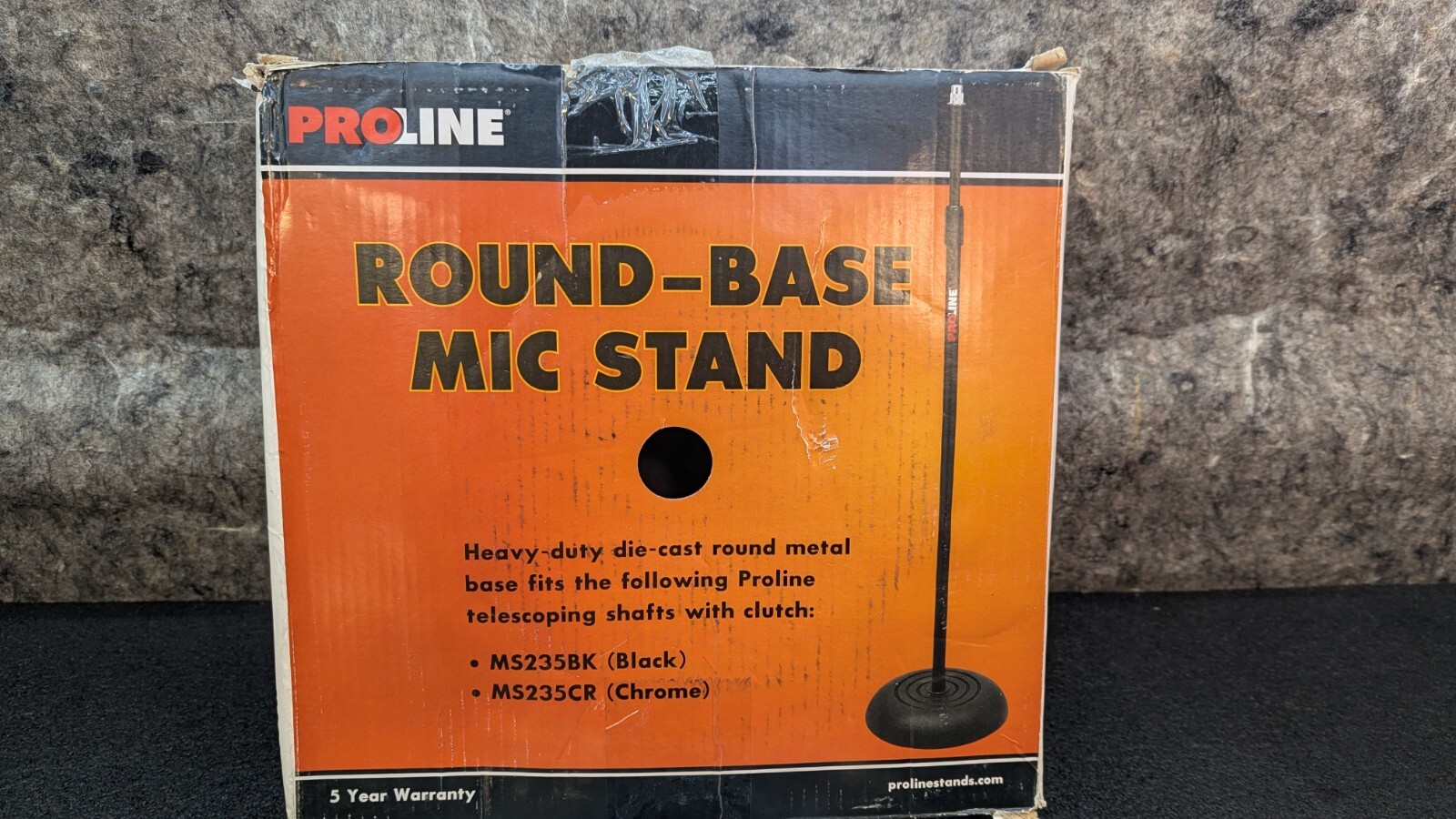 🔥New🔥 Proline Ms235bk Round Base Microphone Stand Only, Black