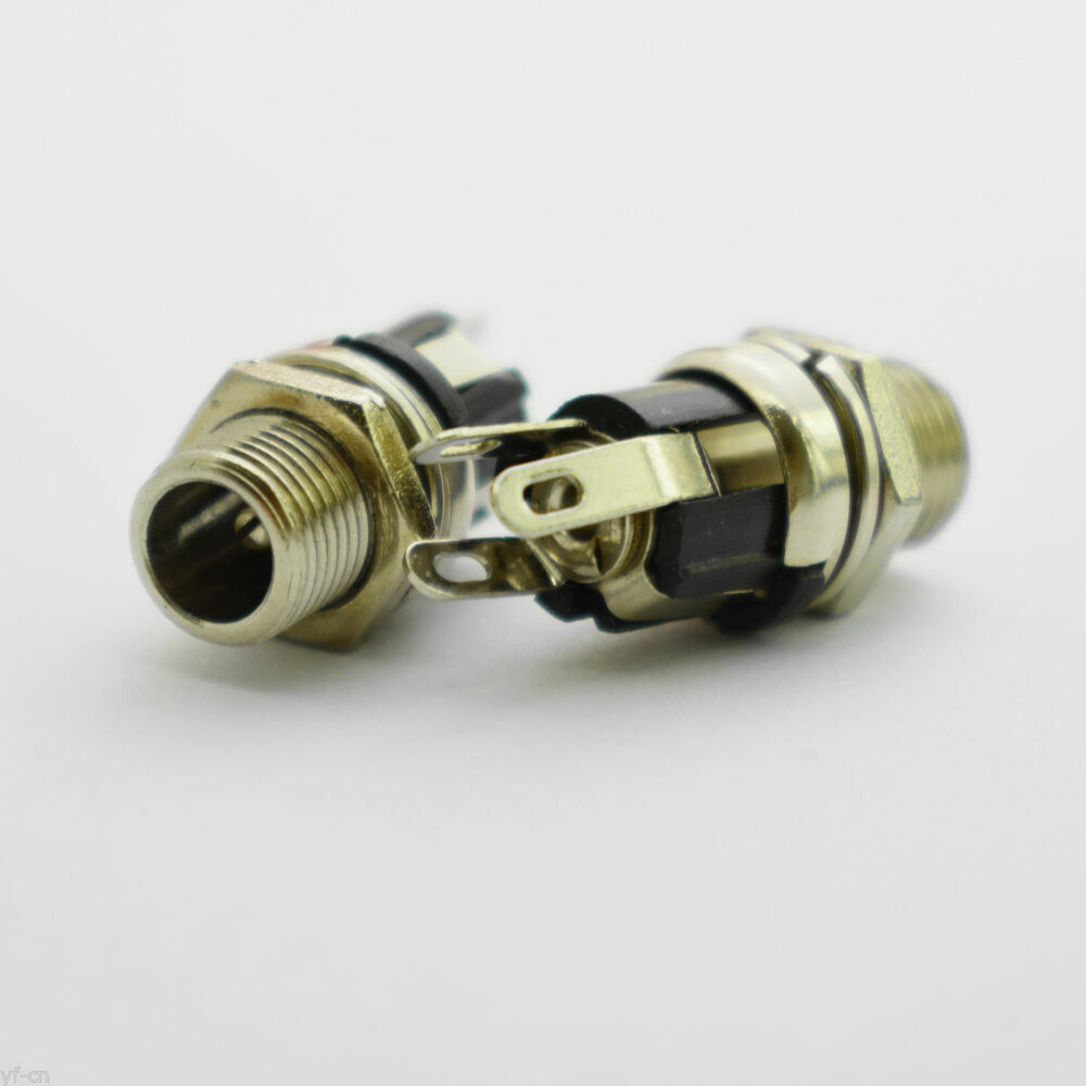 1pc 2.5x5.5mm 2.5mm Brass DC Power Female Jack PC Panel Mount Socket Connector