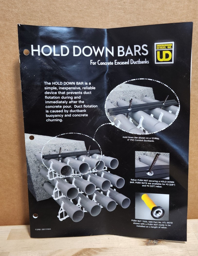 Underground Devices H28-20-13 Hold Down Bars (Qty 100)