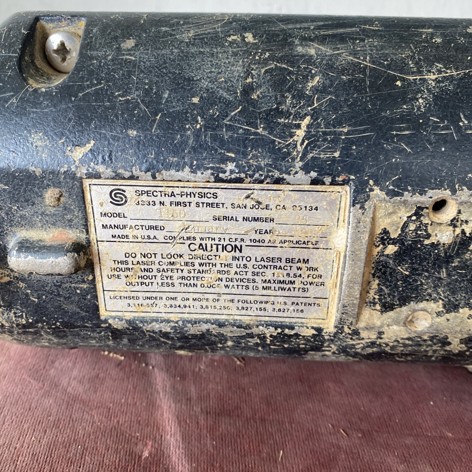 Spectra-Physics Laserplane Dialgrade Model 1150 Pipe Laser AS-IS Untested