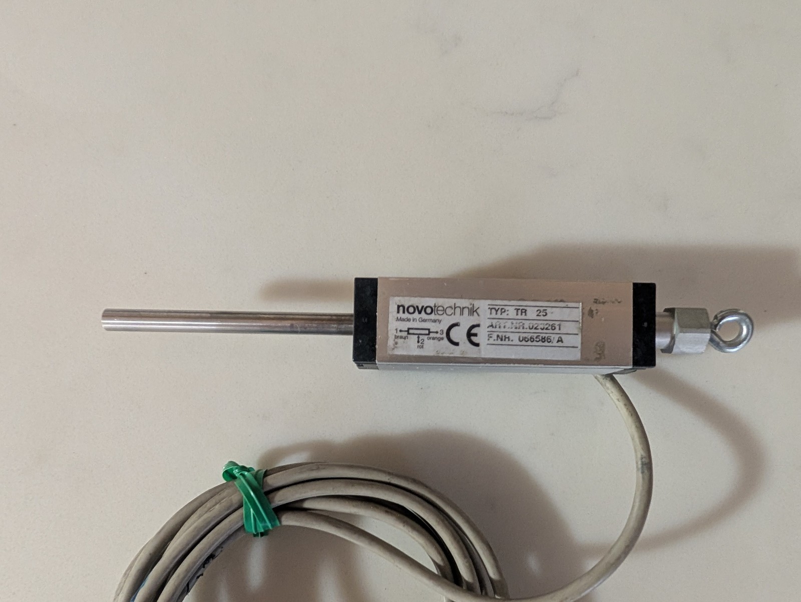 Novotechnik TR-0025 Linear Transducer/Linear Potentiometer - 1"/25mm Range