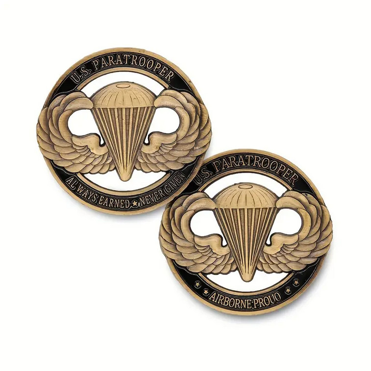 Army Paratrooper Challenge Coin Hollow Collectable Armed Forces Military 1-pc