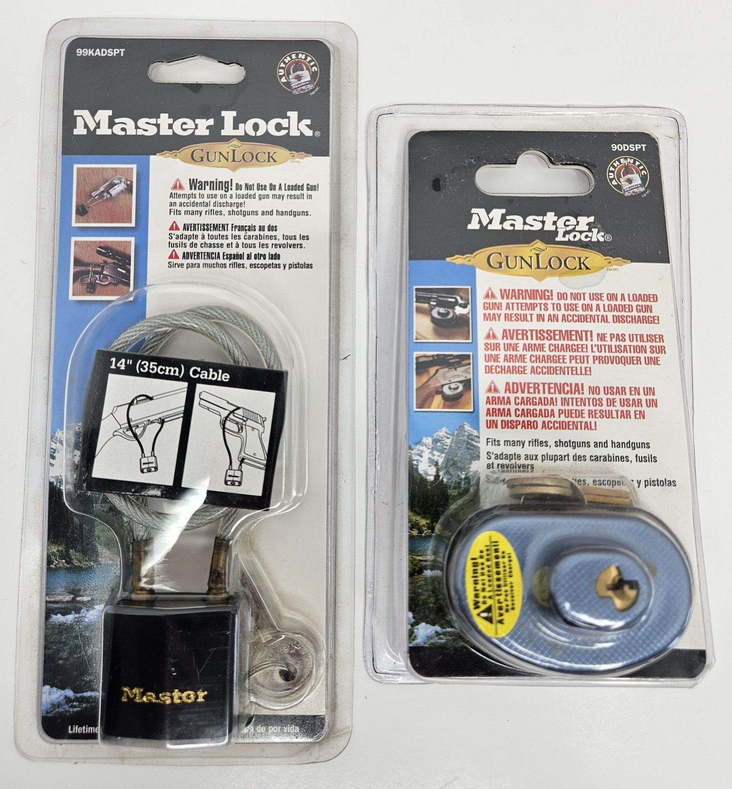 Master Lock 90DSPT  99KADSPT  Keyed Gun Trigger Lock Gun lot Of 2 NIP