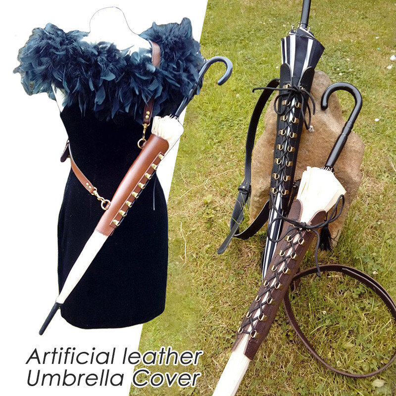 Vintage Medieval Lace-Up Long Umbrella Protective Cover outdoor Simple Carry