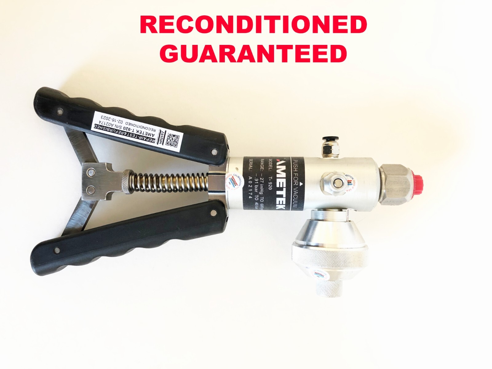 AMETEK T-920 PRECISION HAND PUMP FOR PNEUMATIC HIGH PRESSURE CALIBRATOR 600 PSI
