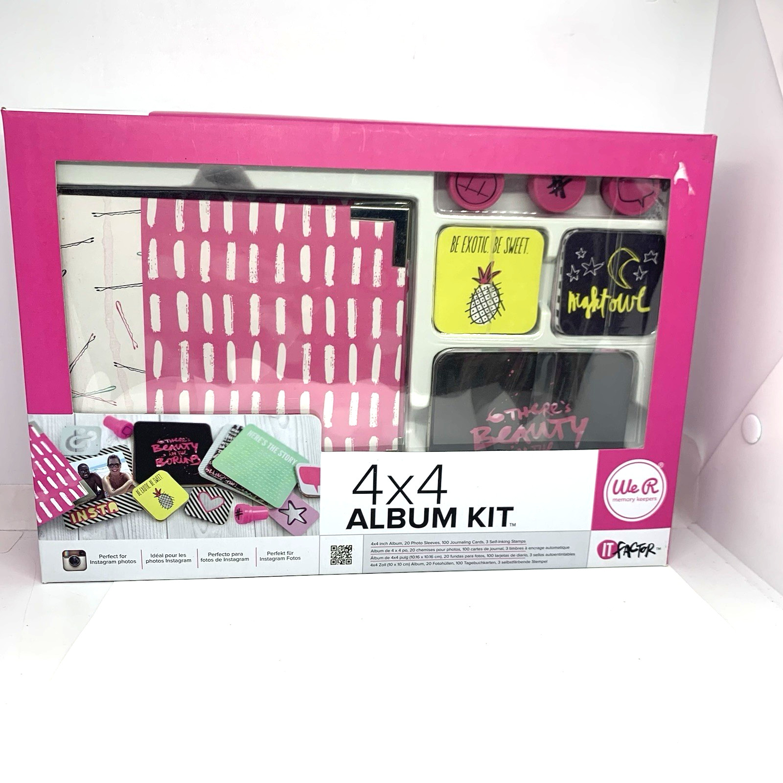 We R Memory Keepers 4x4 Album Kit  It Factor Journaling Die-cut Cards Stamps