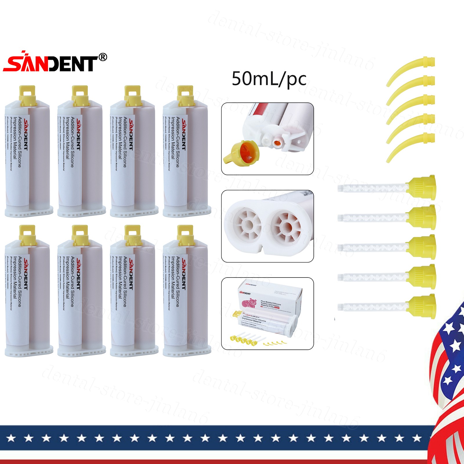 8Pc 50ML Dental Impression Material Dental PVS Material Cartridges
