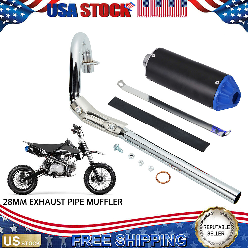For Honda CRF50 SSR Dirt Pit Bike ATV Quad 110cc 125cc 28mm Exhaust Pipe Muffler