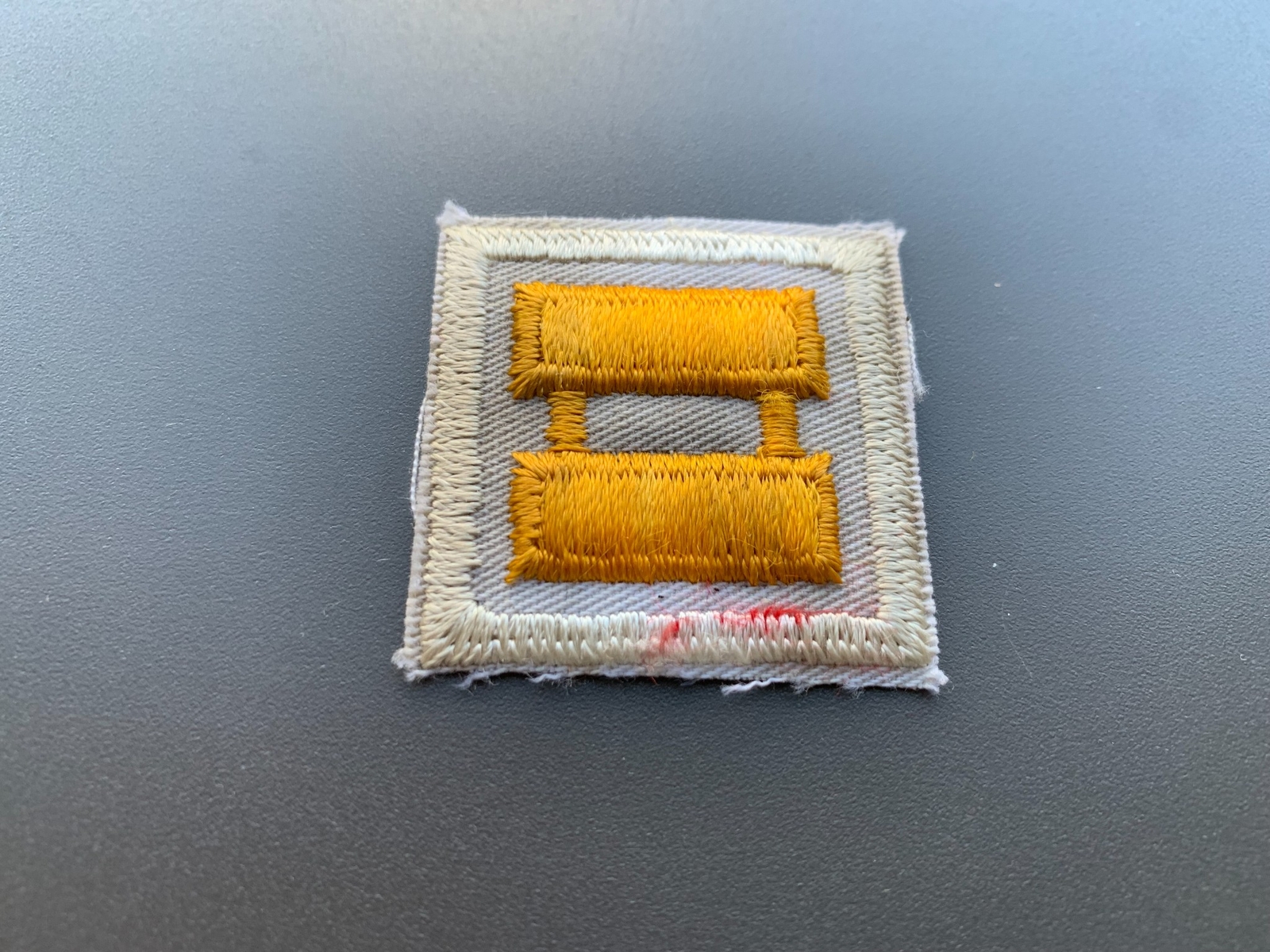 Vintage U. S. Military Captain (O-3) Rank Patch, Gold on White