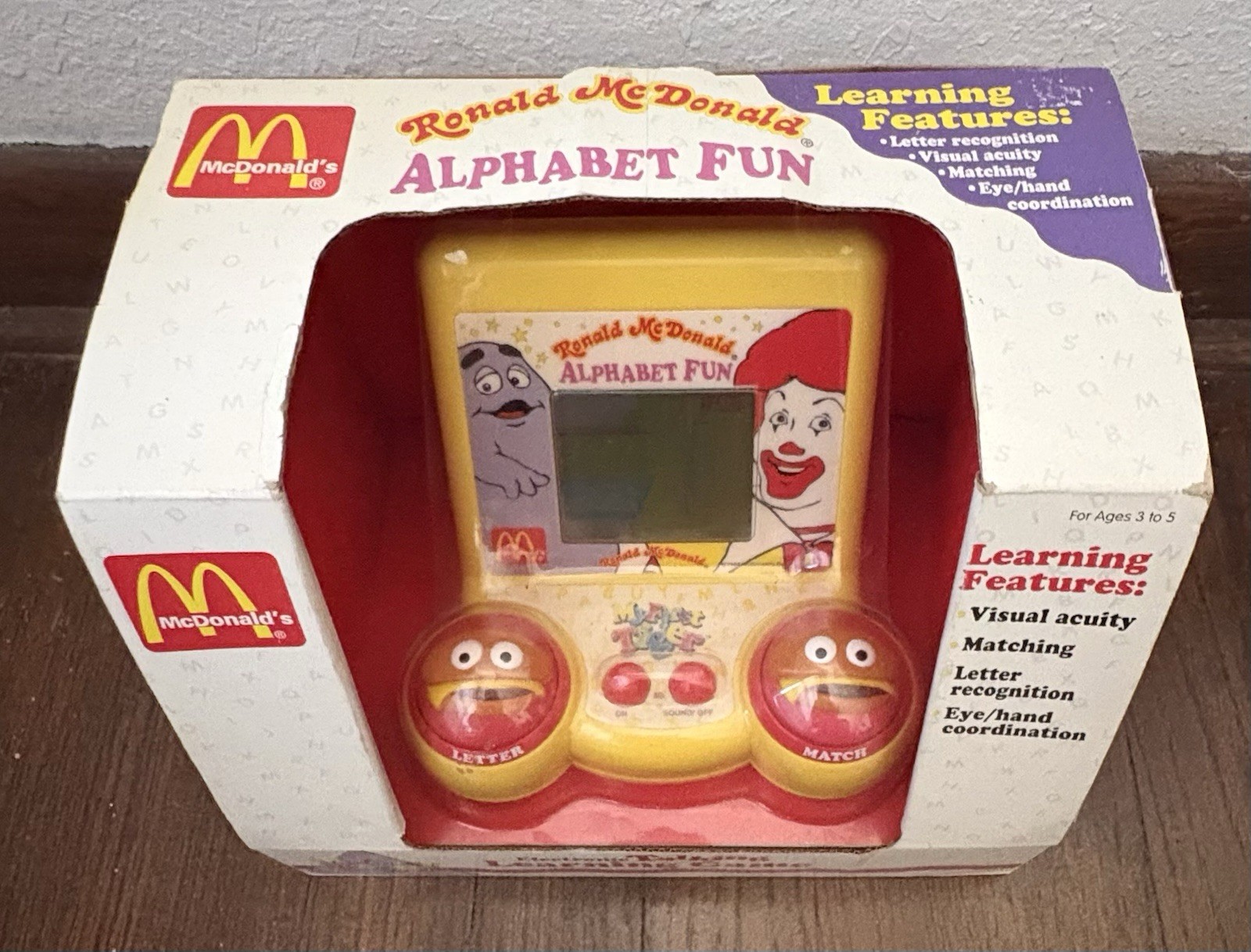 Vintage 1994 McDonald’s Alphabet Fun Game My First Tiger Talking Toy NIB