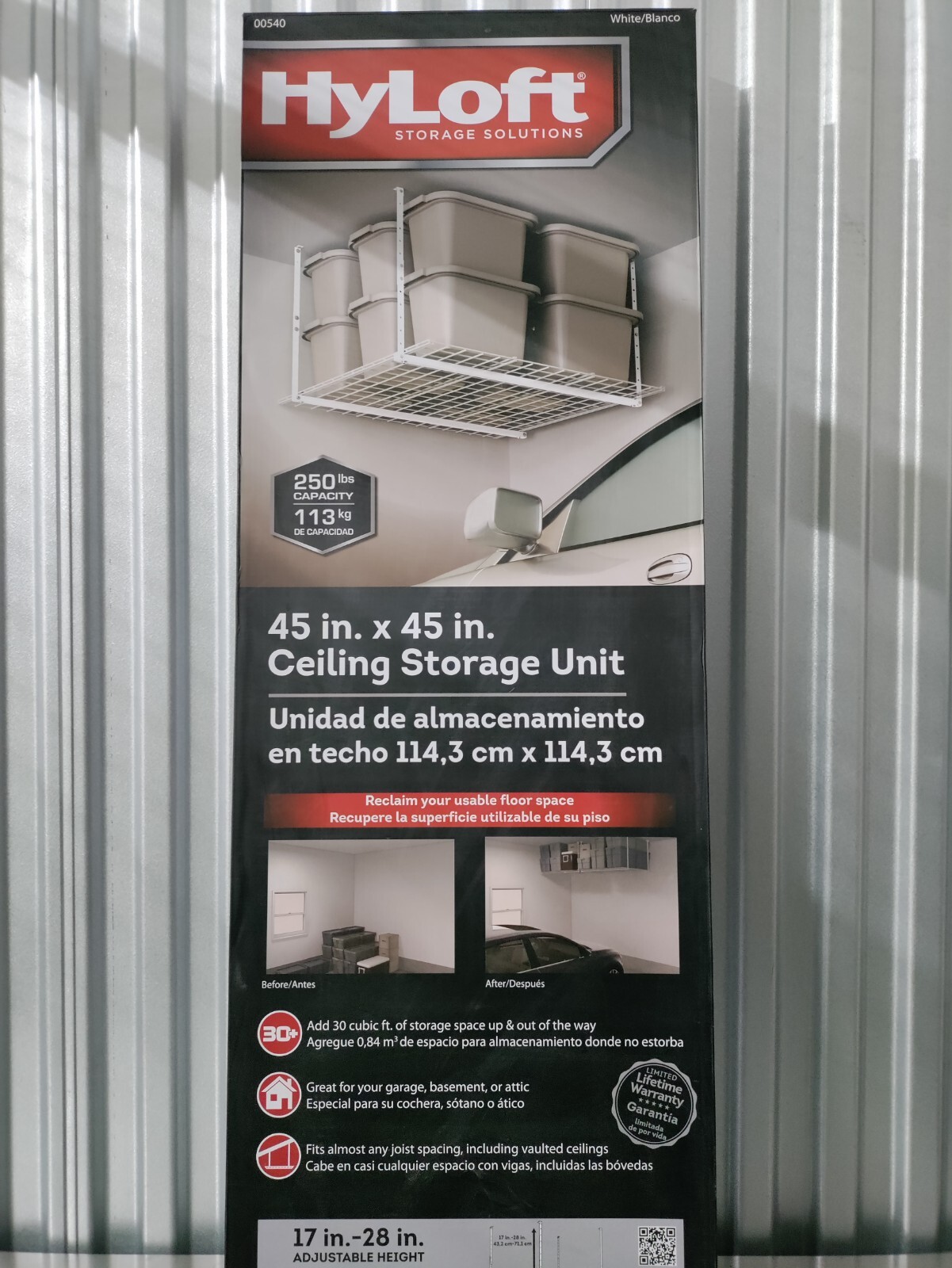 HyLoft 45-Inch by 45-Inch Overhead Storage System, Ceiling Garage Shelf Rack