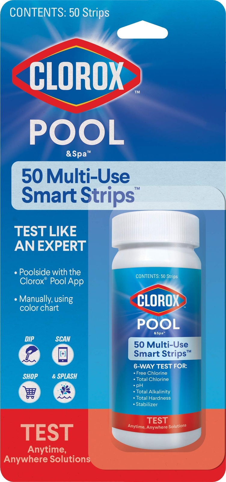 6 Way Pool Test Strips with Clorox App for Accurate Water Analysis and Mainte...