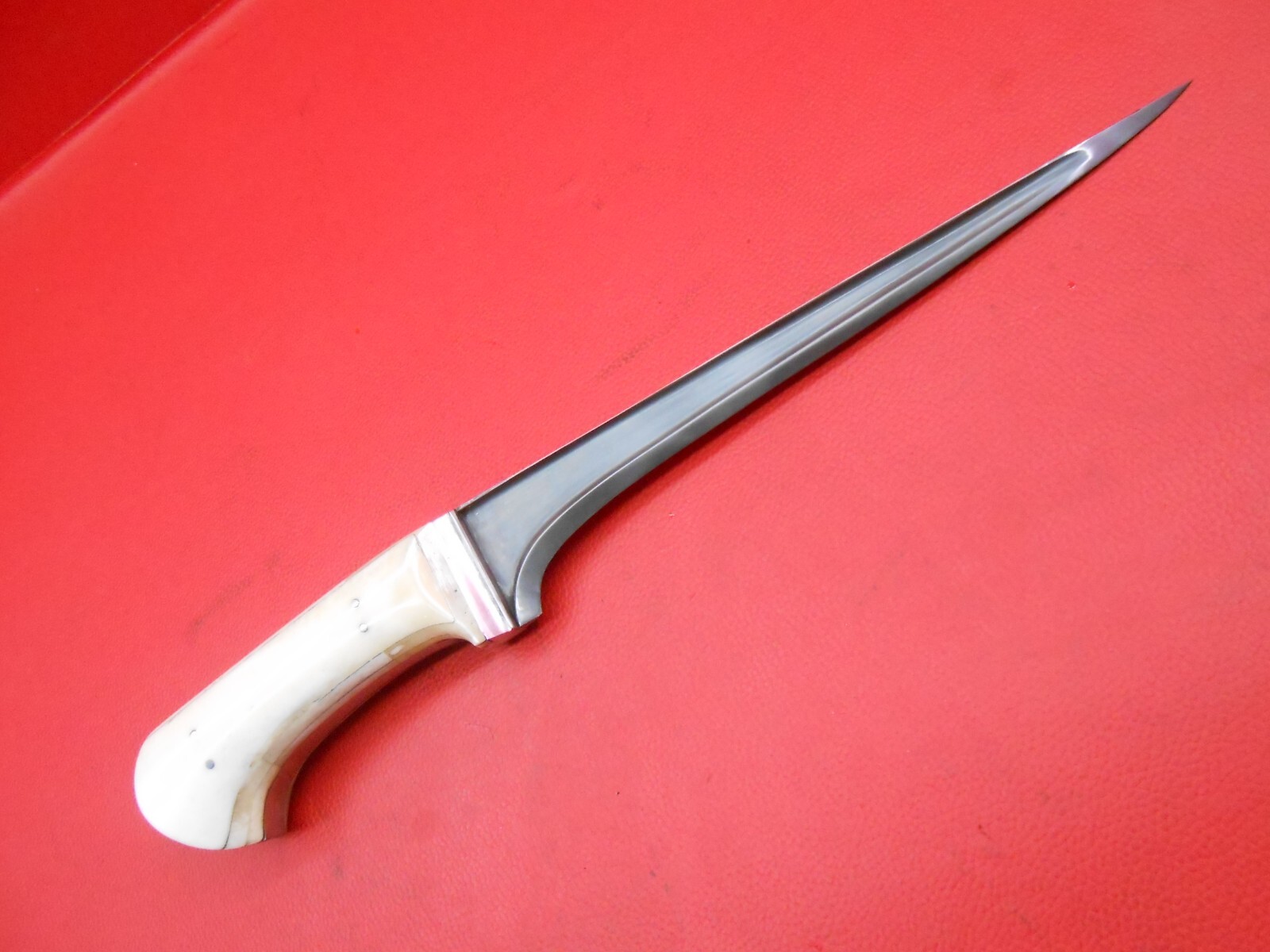 18th Century Indian Mughal Islamic Pesh Kabz Dagger Wootz Blade Bone grip F283