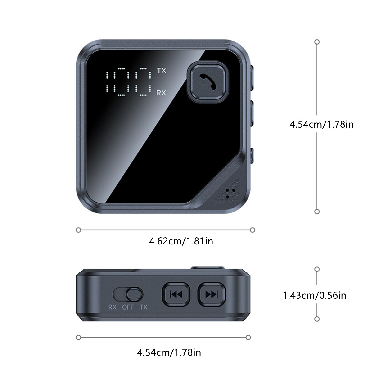 Bluetooth 5.4 Audio Transmitter Receiver 2-in-1 Wireless 3.5mm Jack Adapter