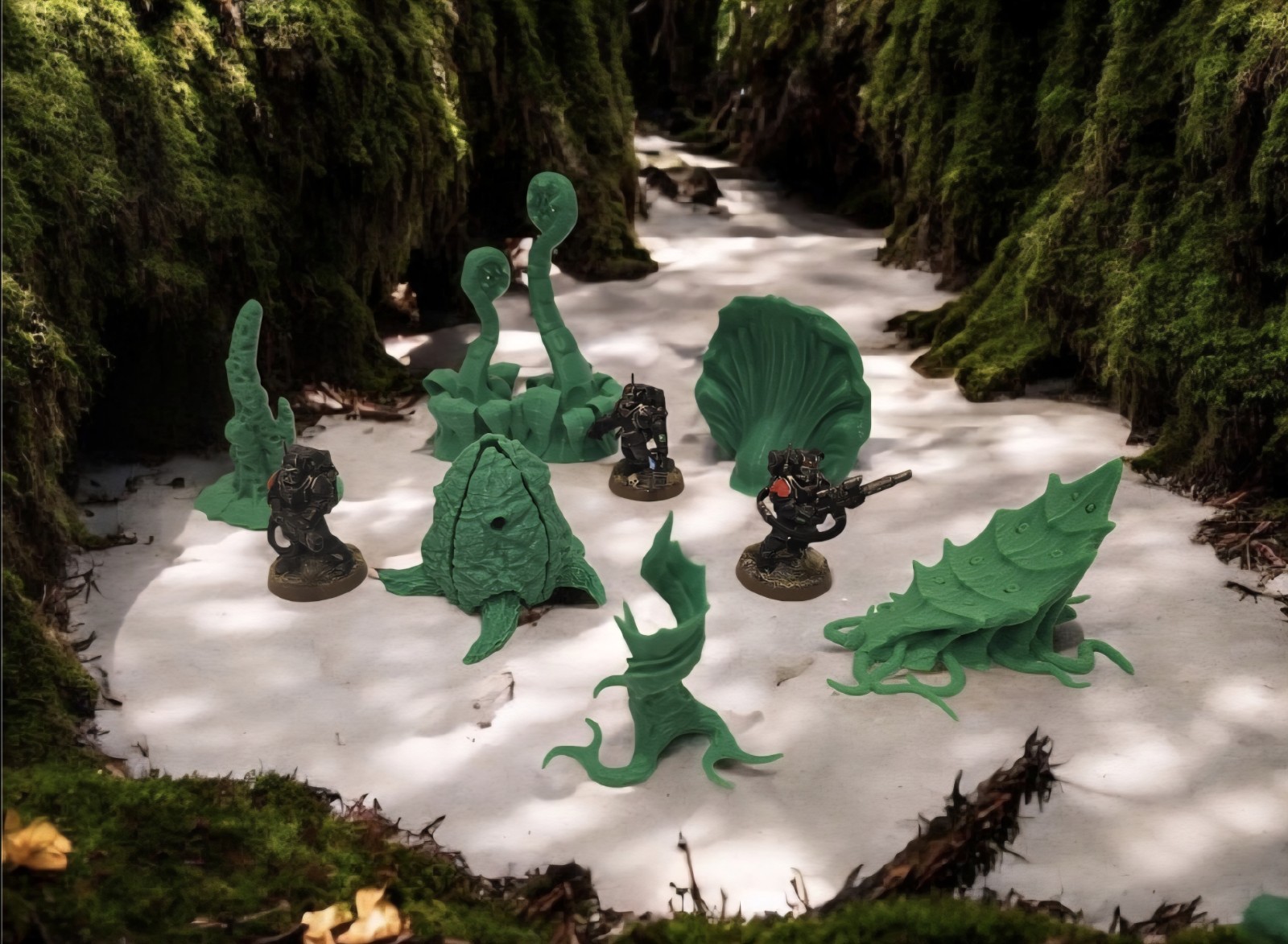 3D Printed Tabletop War Terrain Alien Plants Set D Perfect For 40K / Kill Team