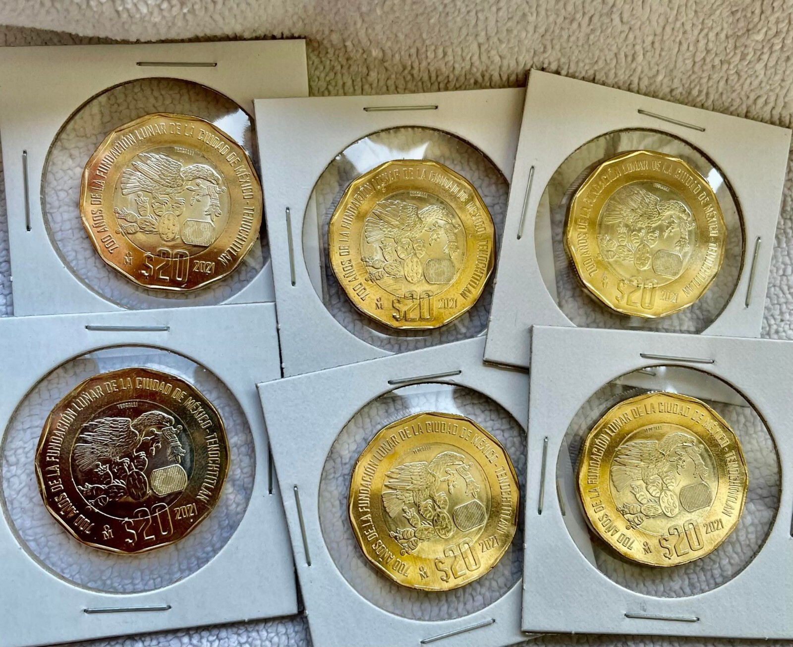 (1) MEXICO 20 PESO  2021 700 AÑO FUNDACION LUNAR MEXICO CITY UNC MONEDA (ONE)