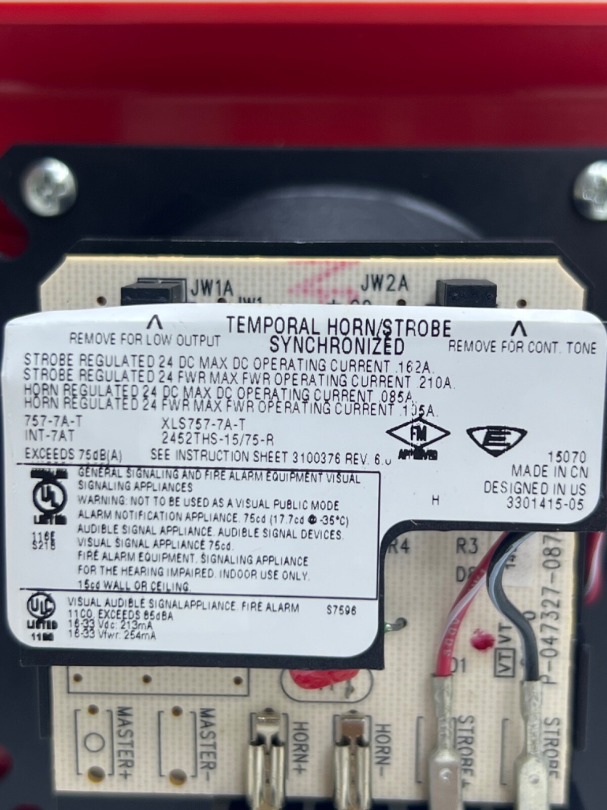 HONEYWELL XLS757-7A-T TEMPORAL HORN/STROBE
