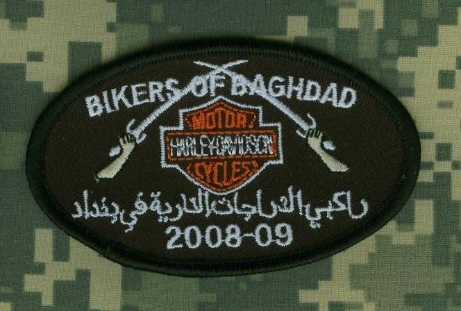 ELITE PROFESSIONAL ARMY RANGERS iron-on PATCH: Bikers of Baghdad 2008-09 Tour
