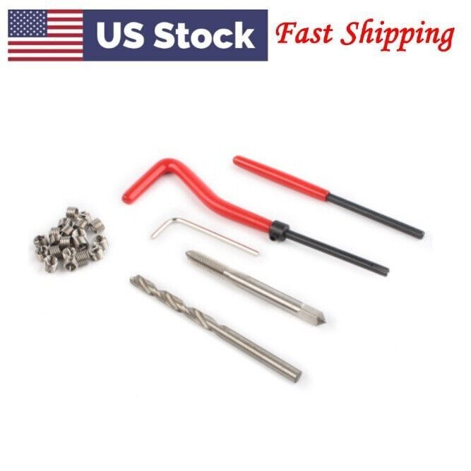 25PCS M5 x 0.8 Metric Thread Repair Install Tool Insert Kit M5 Helicoil Coil US