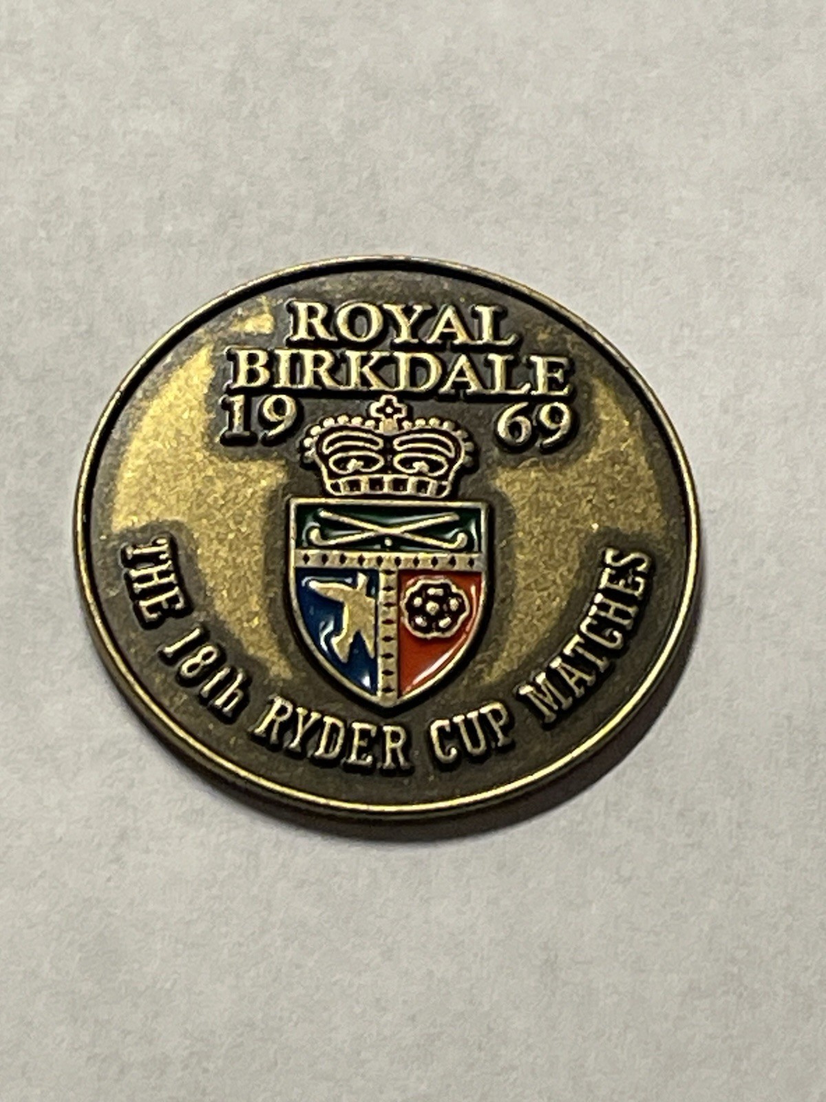 1969 Ryder Cup 1" Coin Style Golf Marker - Royal Birkdale Golf Club - A Beauty!