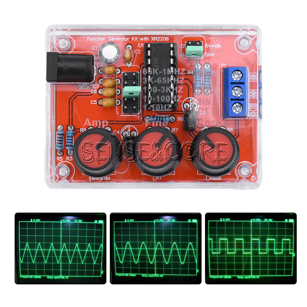 XR2206 Function Signal Generator Finished Sine Triangle Square Wave 1HZ-1MHZ-