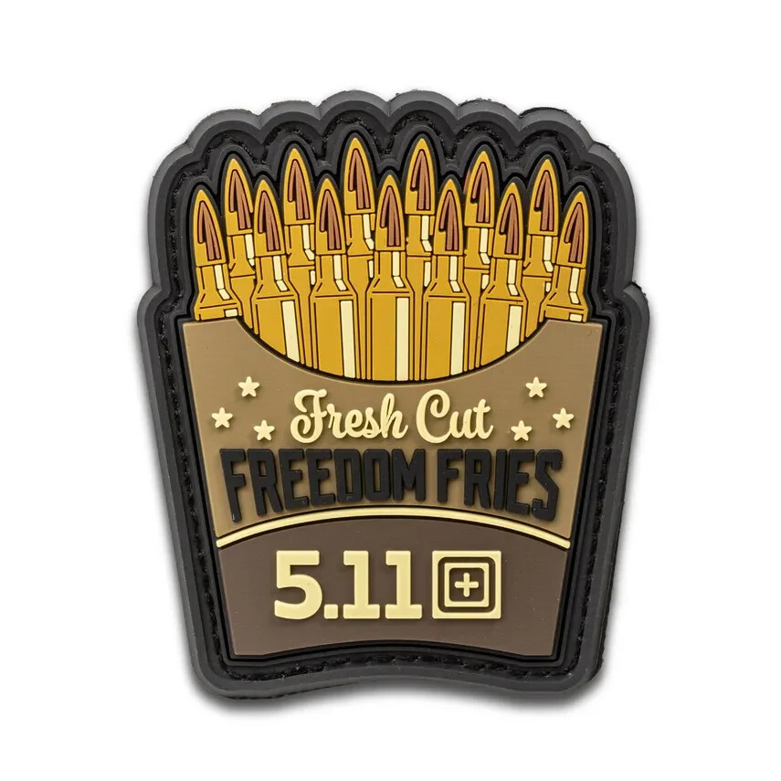 5.11 Tactical Freedom Fries Patch Laser Cut Hook-Back PVC Patch Style # 92241