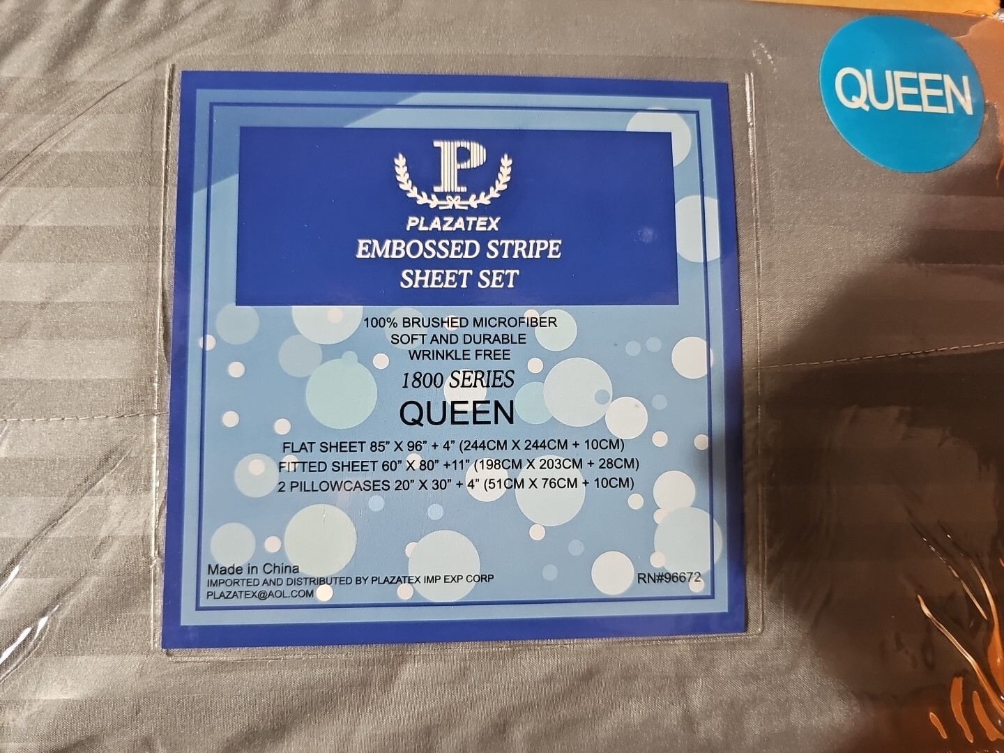 EMBOSSED STRIPE 1800 SERIES QUEEN 100% POLYESTER 4PC SHEET SET WHITE .SEE PHOTOS