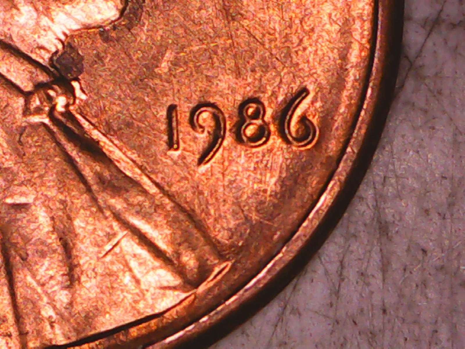 TWO ERRORS, 1986-P LINCOLN MEMORIAL CENT RD DIE CRACK & DDR P-274
