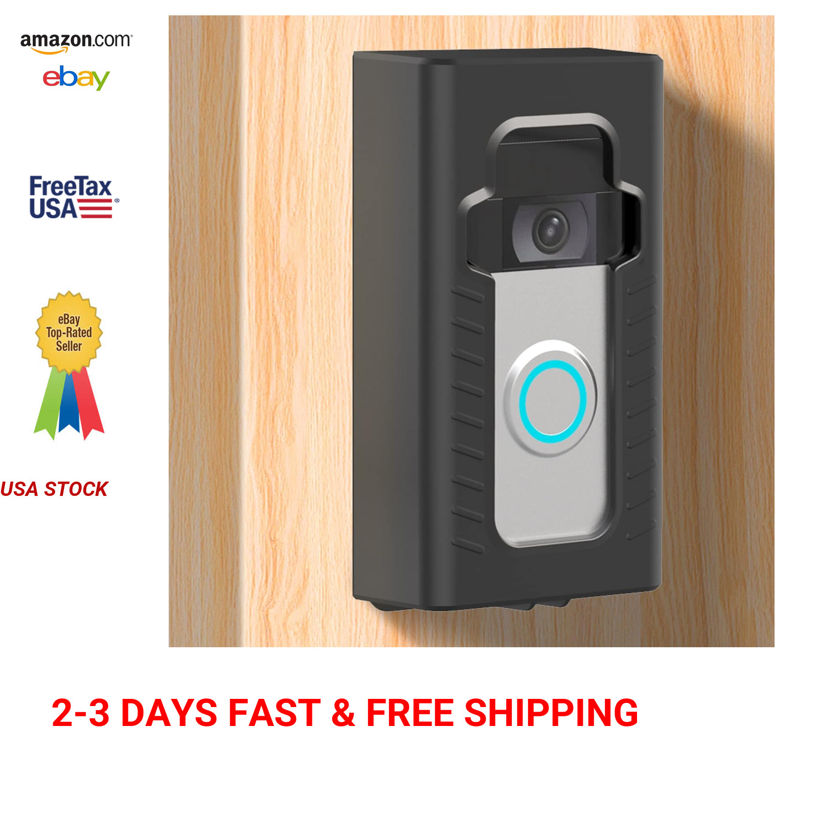 Adhesive Mount for Video Doorbell Full Coverage Protection Compatible with Ring