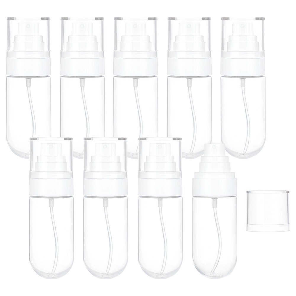 10pcs 60ml(2 oz) Fine Mist Spray Bottles Refillable Travel Spray Bottle Clear