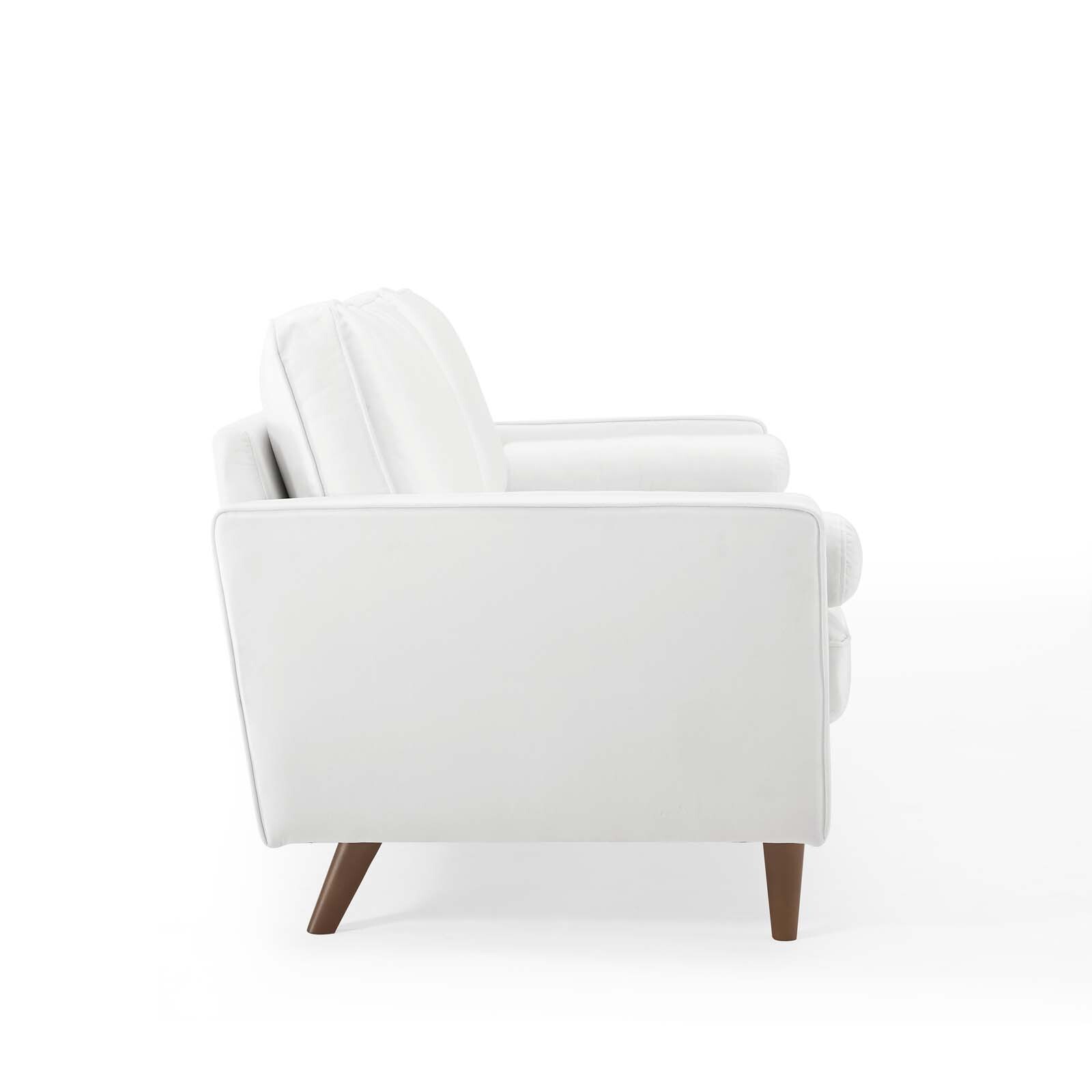 Modway Valour Performance Velvet Upholstered Tufted Sofa In White