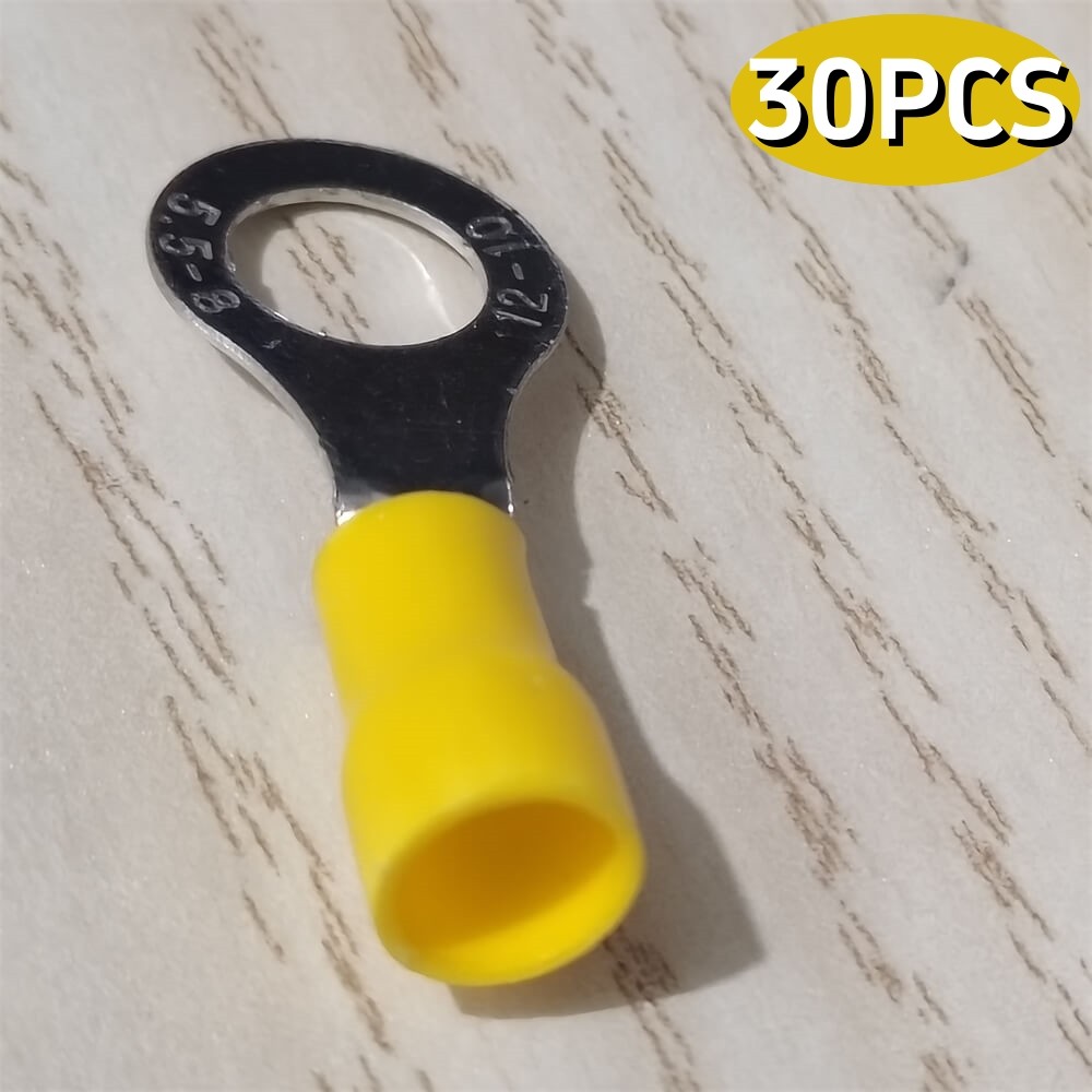 30PCS Pre-insulated Crimp Wire Connectors 5/16" Eyelet Ring Terminals RV5.5-8