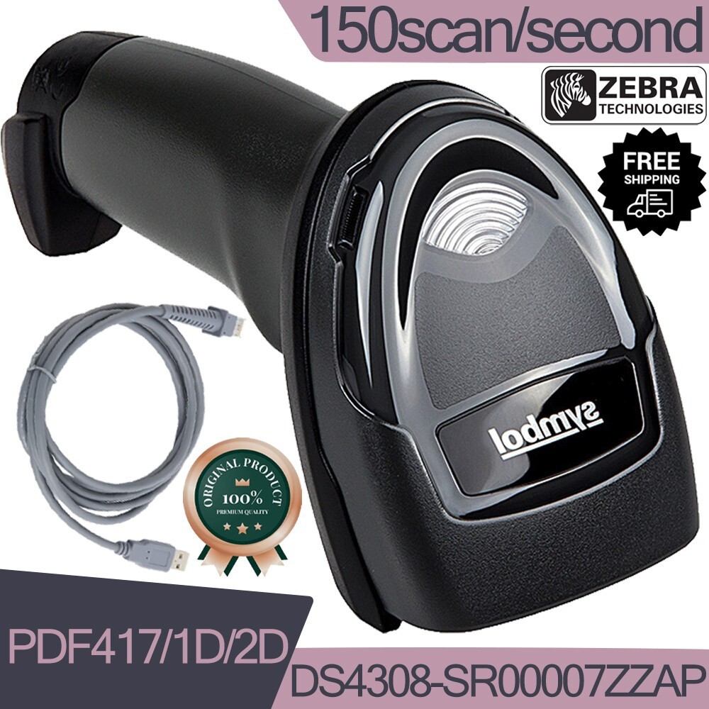 Zebra Symbol Motorola 1D/2D DS4308-SR00007ZZAP USB Handheld Barcode Scanner US