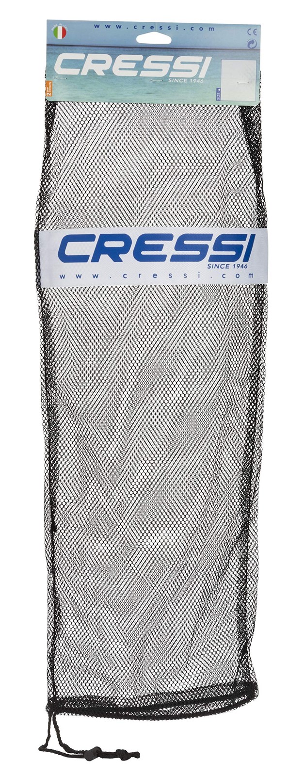Cressi Net Bag for Snorkeling, Scuba 29.5 x 10.6 in | 75 x 27.5 cm, Black