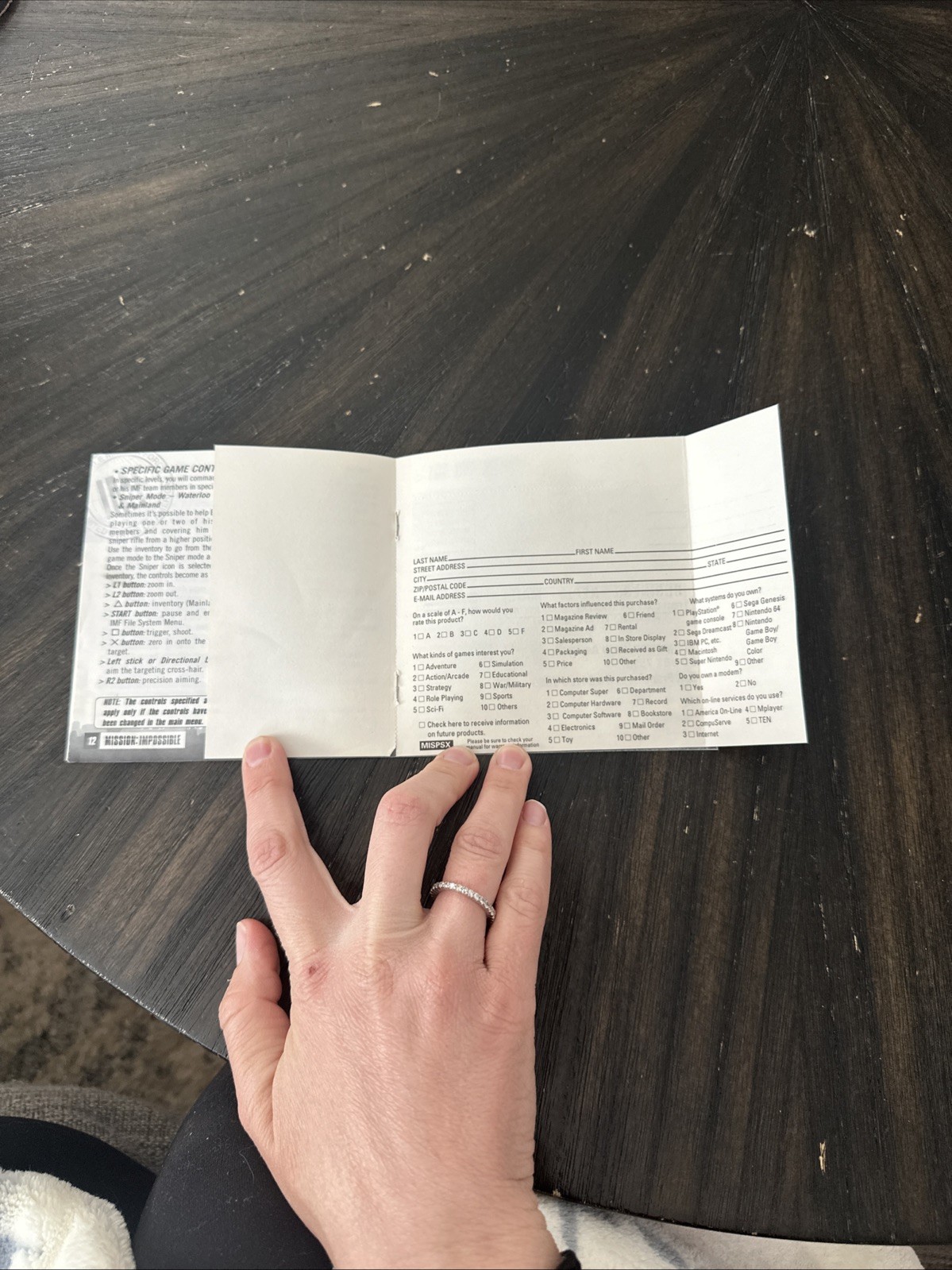 PlayStation 1 PS1 Manual Only Mission: Impossible