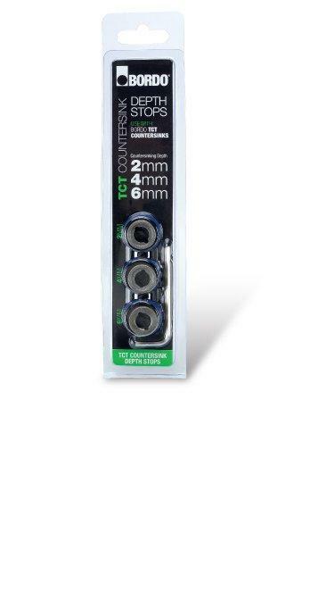 Depth Stop Collars for TCT Countersinks - 3 Pce Set | Bordo