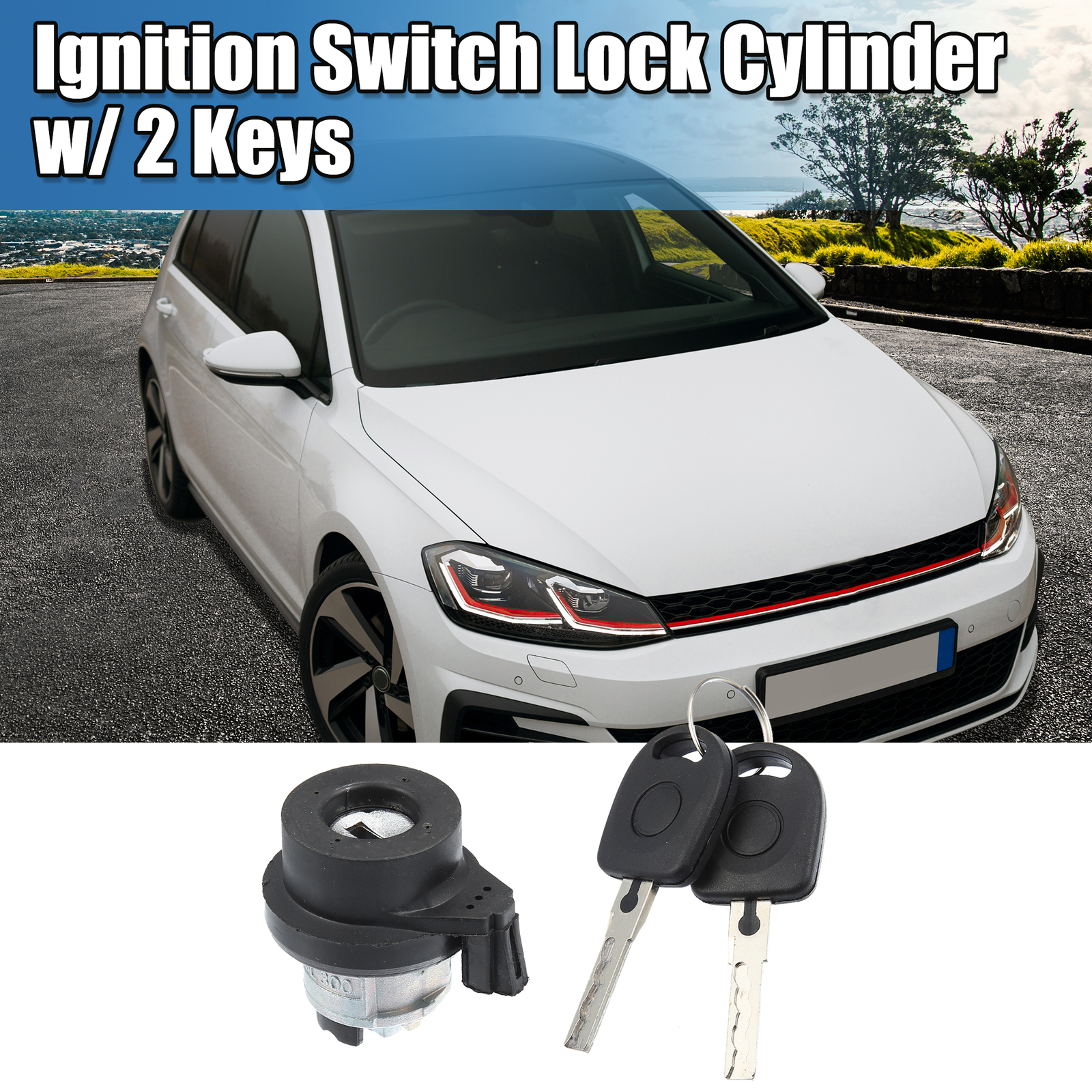 Ignition Switch Steering Lock Cylinder w/ Key for Volkswagen for Audi 1T0905855A