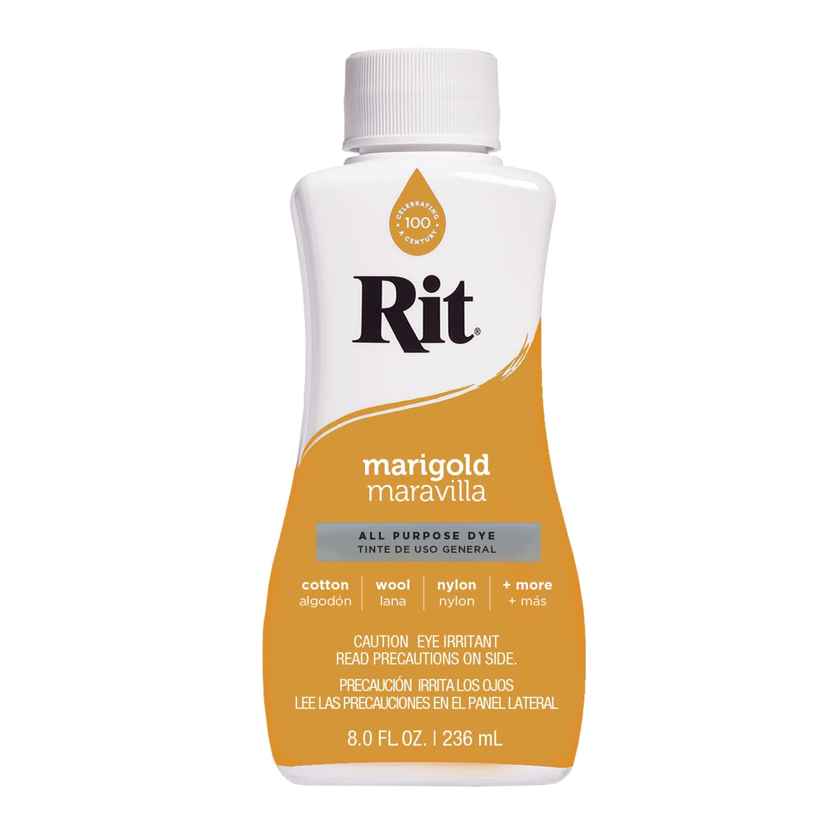 RIT Marigold Liquid Dye 8oz Non Toxic Fabric Dye for Clothing Home Decor Craft