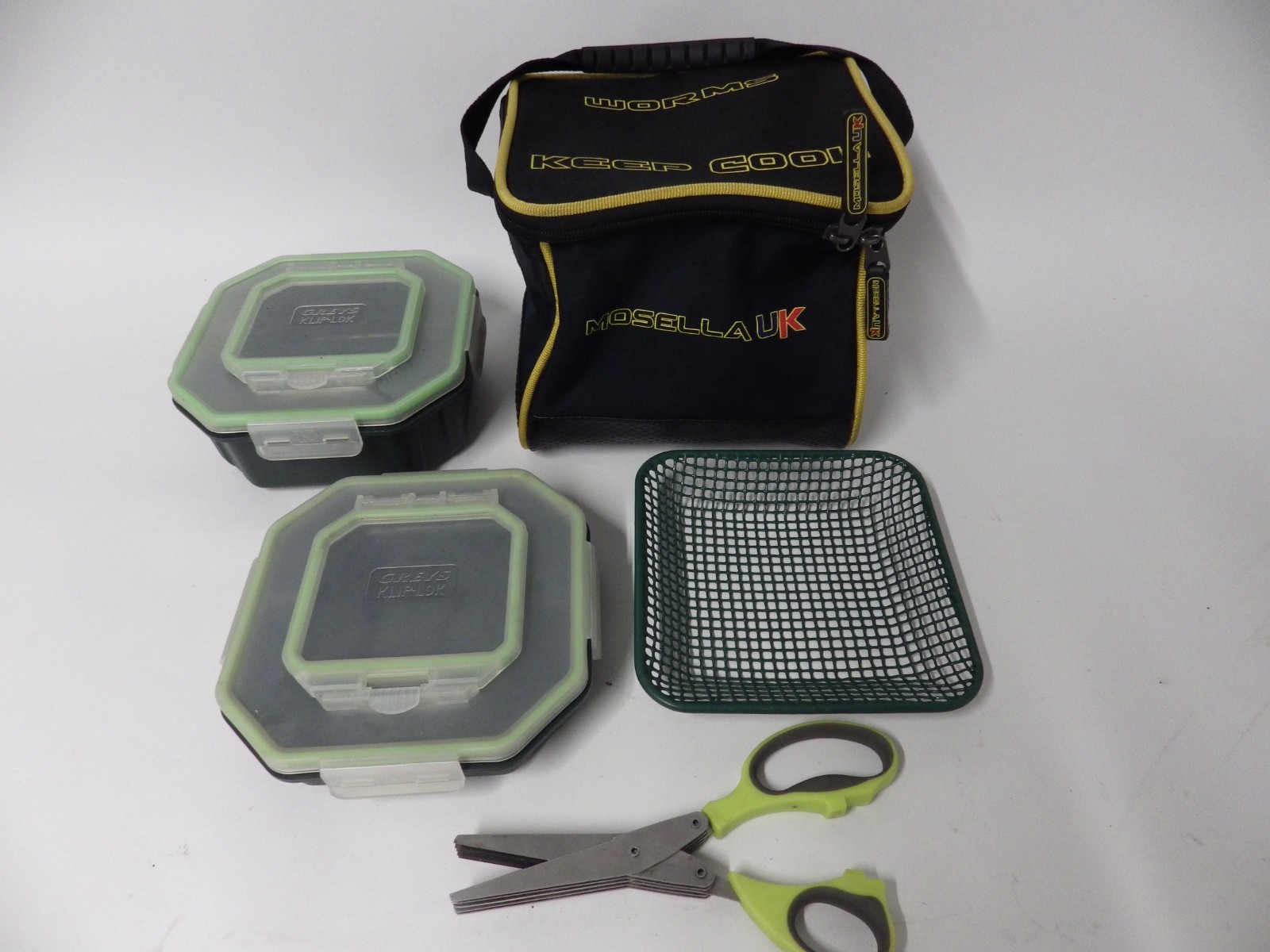 Mosella Worm Bag and Greys Bait Tubs Fishing Bait  Carp River Lake