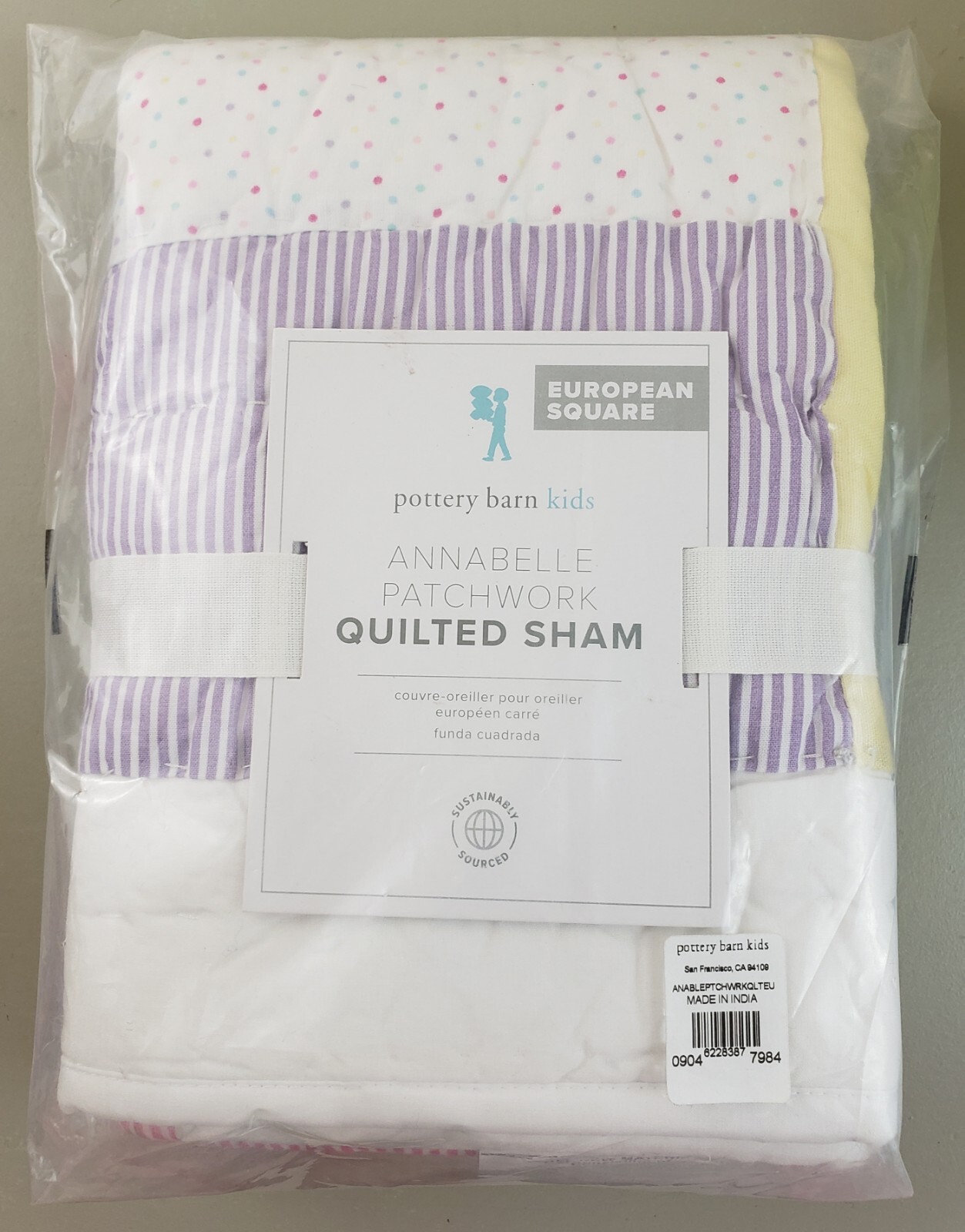 Pottery Barn Kids ANNABELLE PATCHWORK Quilted Sham European Square