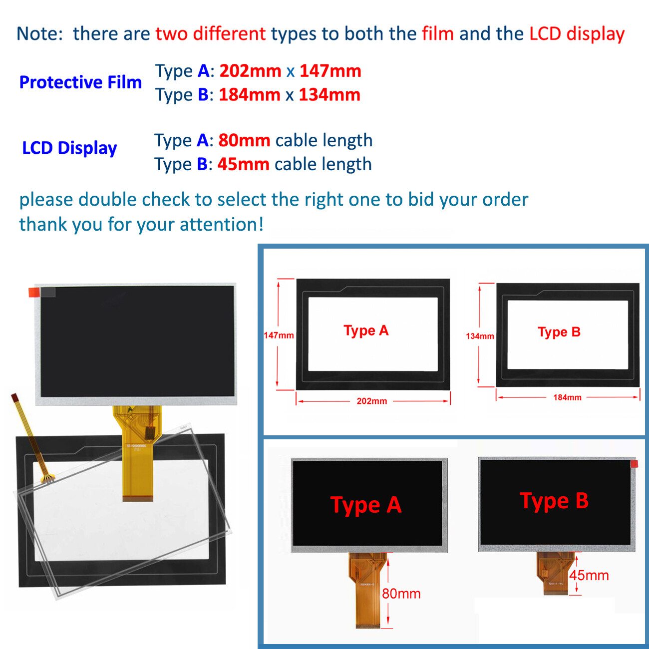 Fit for MCGS TPC7062TD TPC7062TI TPC7062TX Touch Screen LCD Display Film Overlay