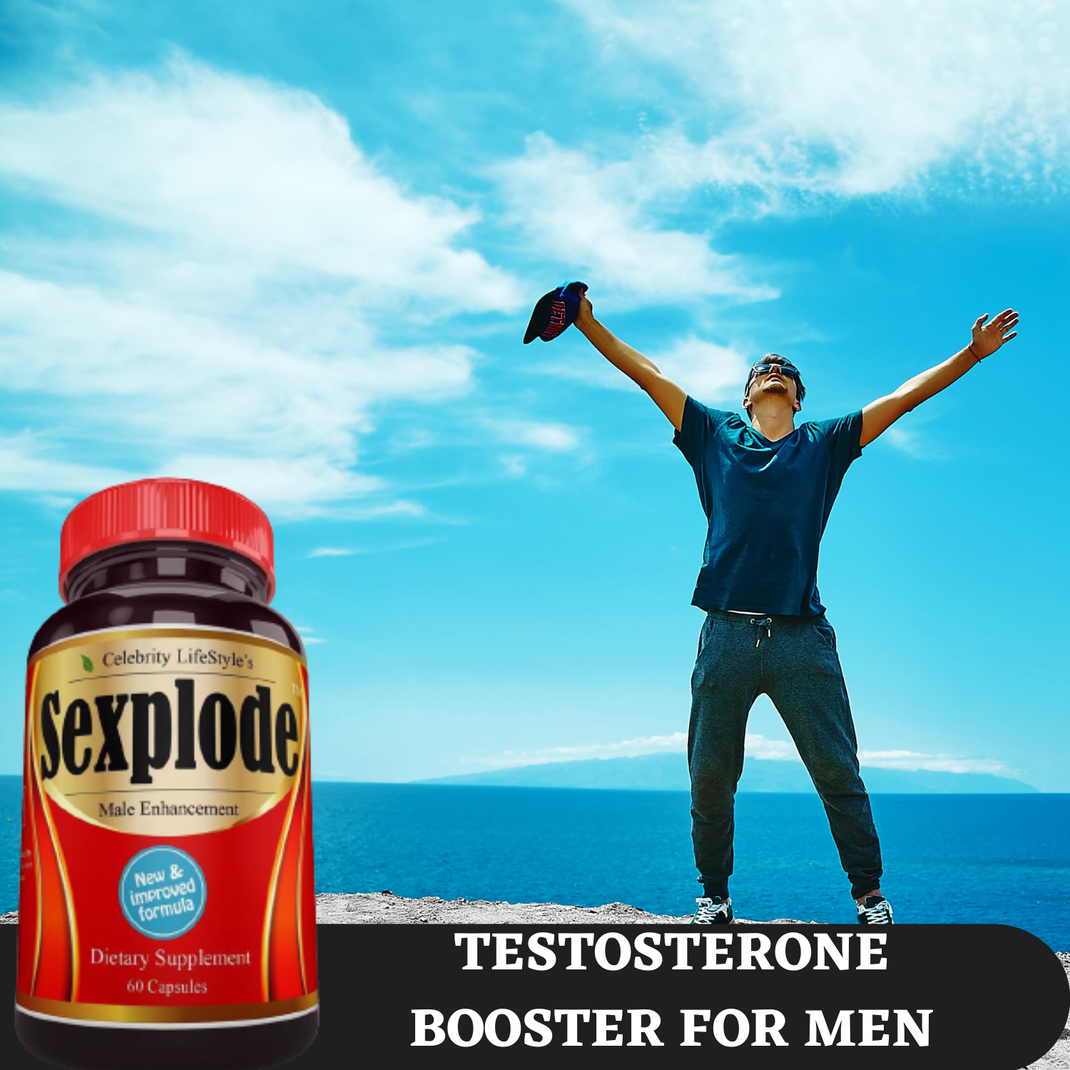 XXXplode for Men Male Enhancement, Testosterone Booster, Energy, Stamina - 60C
