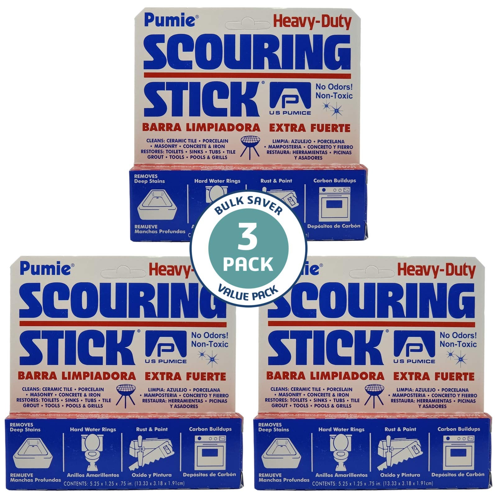 PUMIE 3 Pack Scouring Stick, Toilet Bowl Ring 1 Count (Pack of 3), Grey