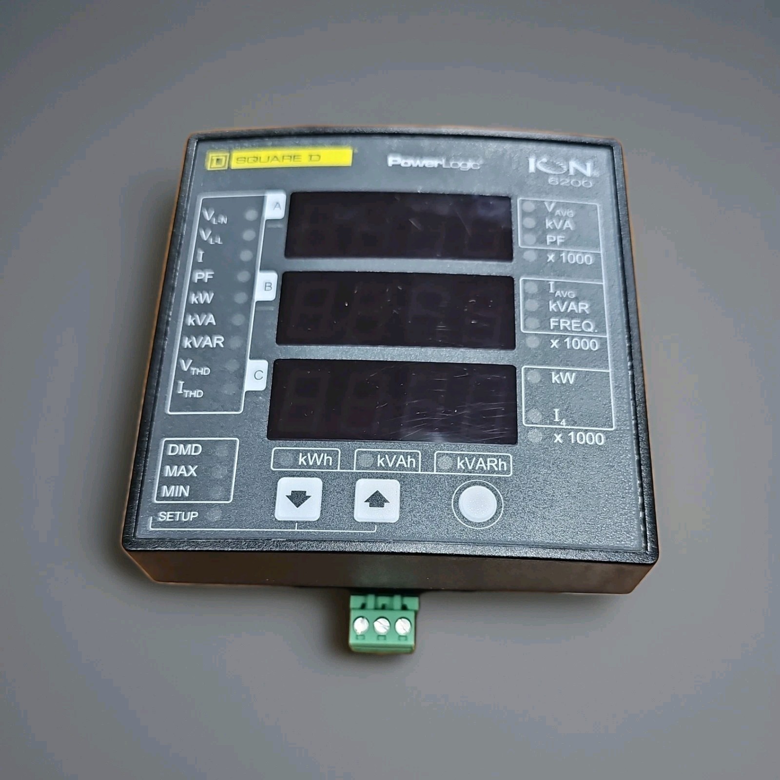 Schneider Electric S620BA0A00 ION 6200 Power Meter, 20-60Vdc 4 Quadrant Metering