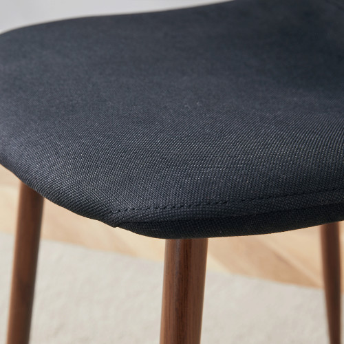 Luxury Simple Chair - Set Of 4 BLACK Linen-Cotton Material High Resilience Chair
