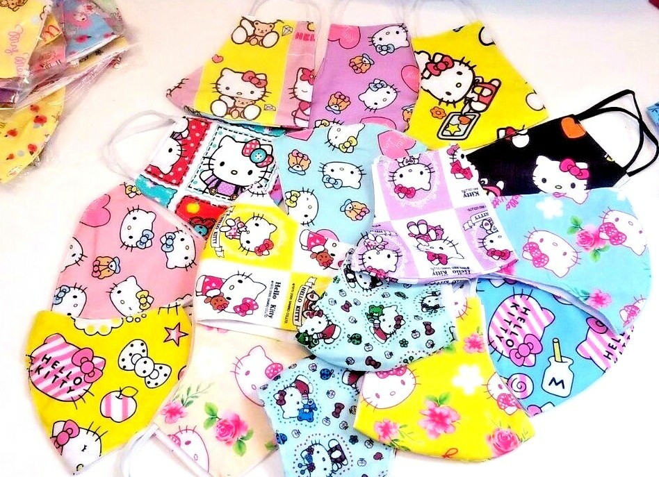 Adult HANDMADE FACE COVER MASK Hello Kitty cat HK badtz maru My Melody Kuromi +