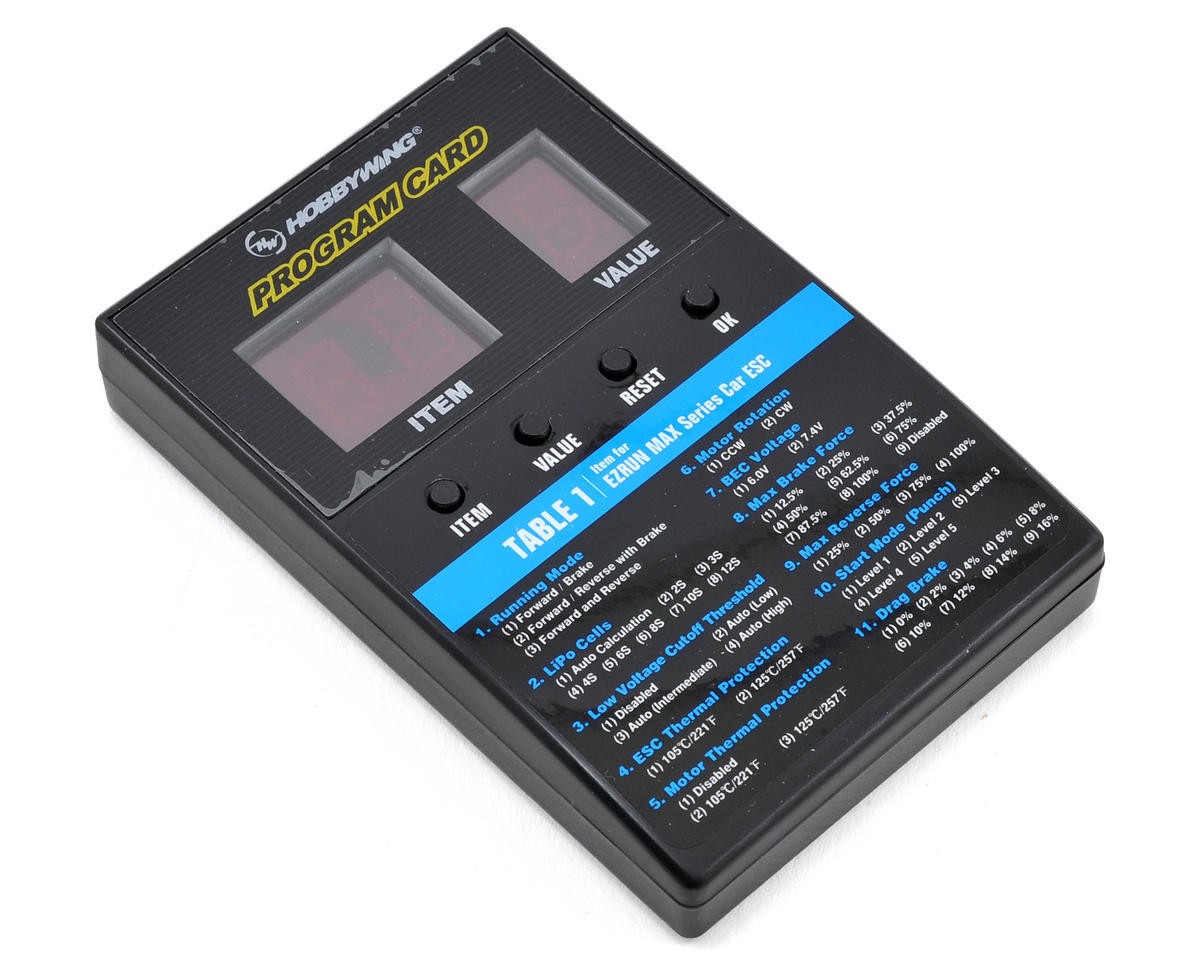 Hobbywing LED Program Card General Use for Cars, Boats, and Air Use HWI30501003