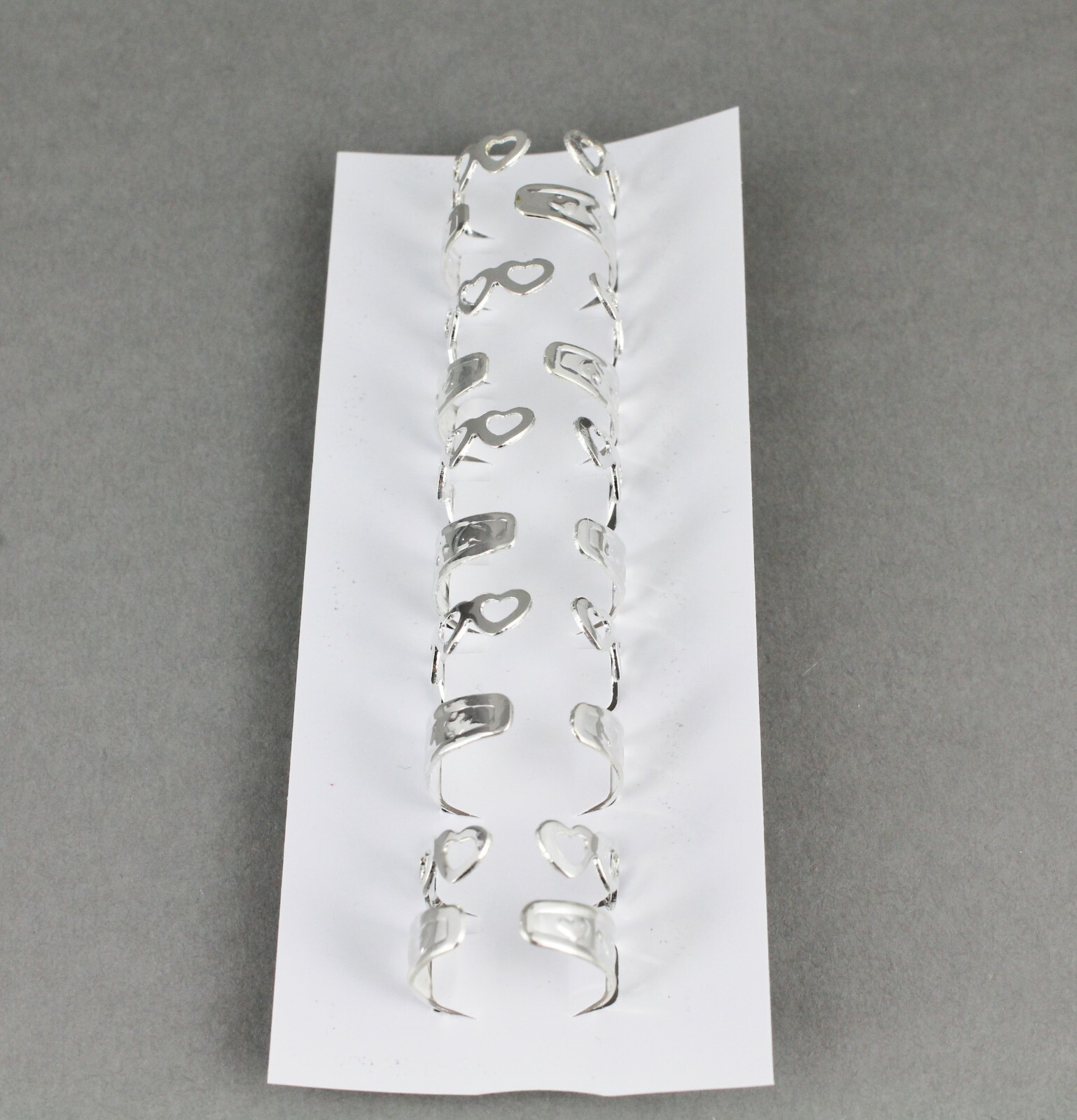 10 silver toe rings hearts metal toe ring open back adjustable set pack 10