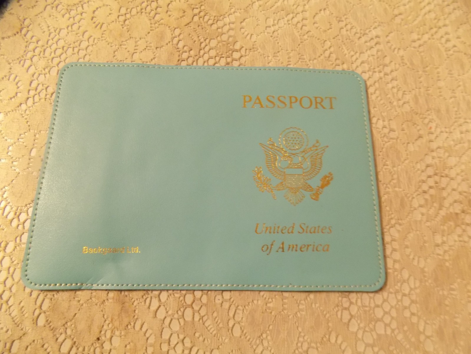 Baekgaard Passport Holder Green Gold Turquoise NWT Travel