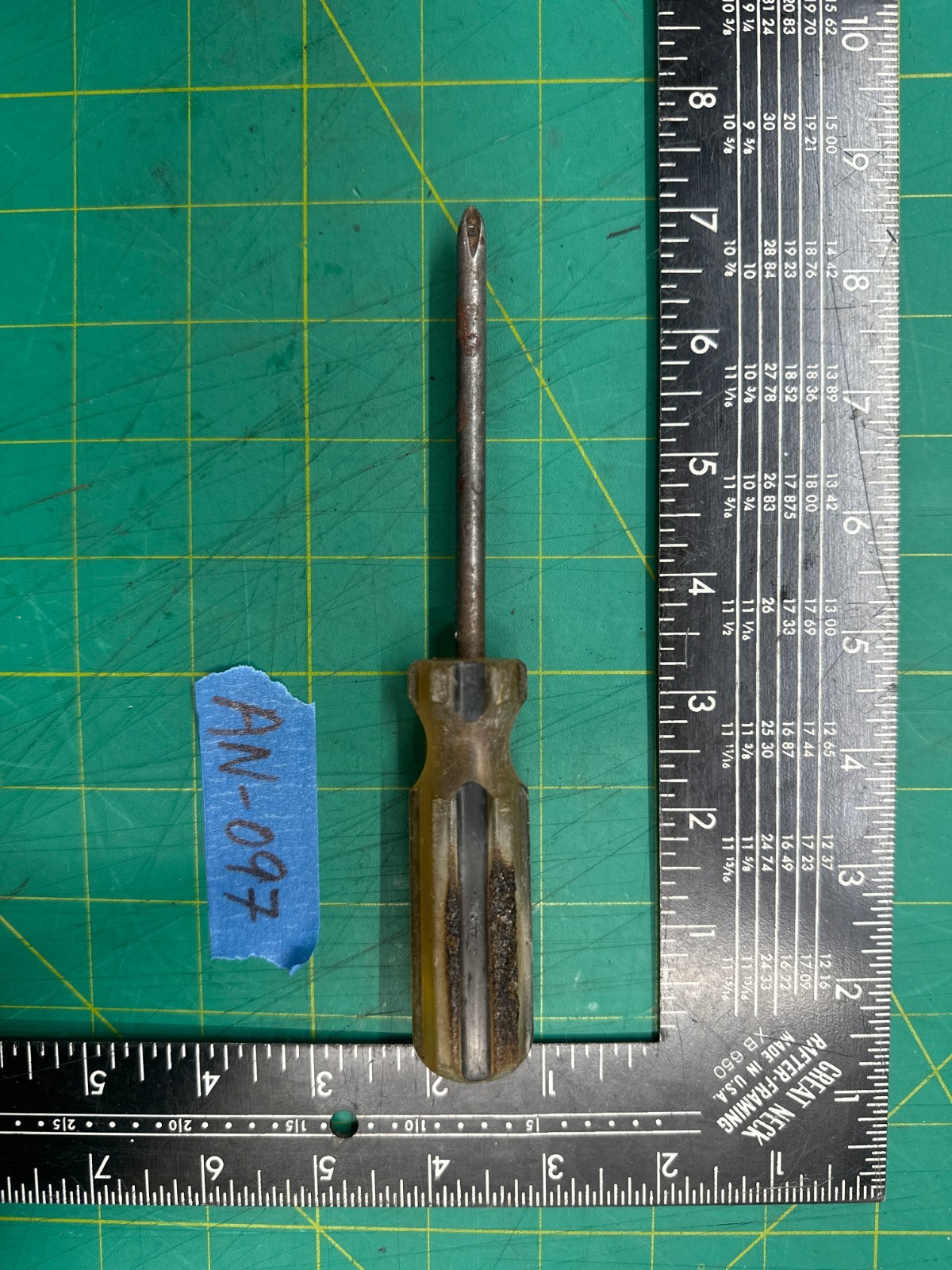 Vintage 7" Long Professional Phillips Head Screwdriver Yellow & Black Handle